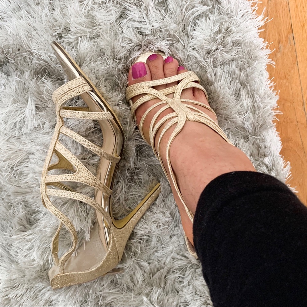 Nina Golden High Heels Sandals